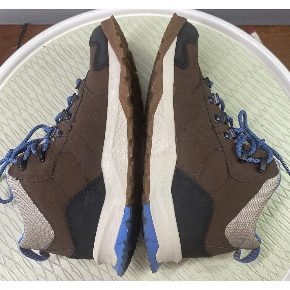 Timberland Women Lincoln Peak Leather Ankle Hiking Boot Shoes Brown&Blue 7.5 EUC - Picture 9 of 9